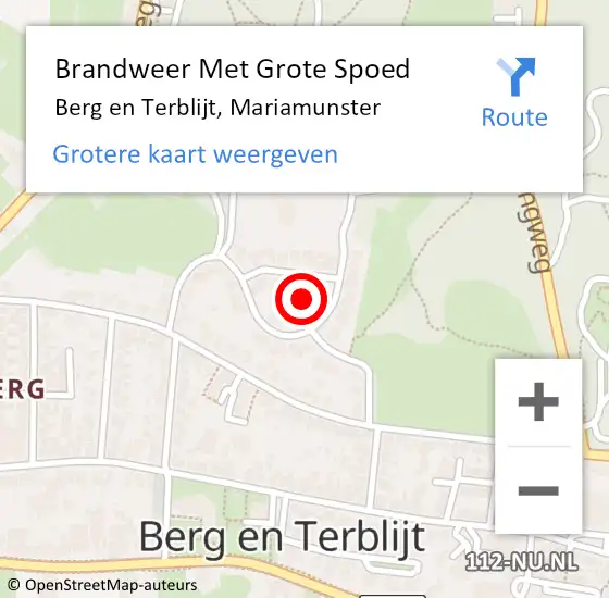 Locatie op kaart van de 112 melding: Brandweer Met Grote Spoed Naar Berg en Terblijt, Mariamunster op 9 november 2021 17:53