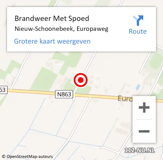 Locatie op kaart van de 112 melding: Brandweer Met Spoed Naar Nieuw-Schoonebeek, Europaweg op 9 november 2021 19:12