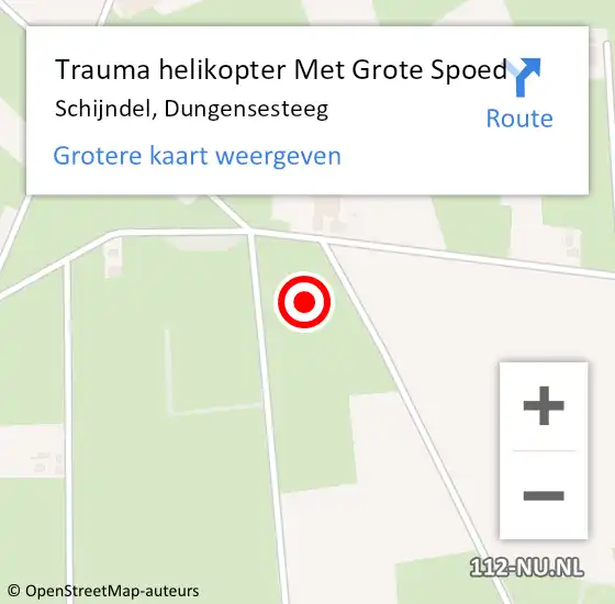 Locatie op kaart van de 112 melding: Trauma helikopter Met Grote Spoed Naar Schijndel, Dungensesteeg op 9 november 2021 19:38
