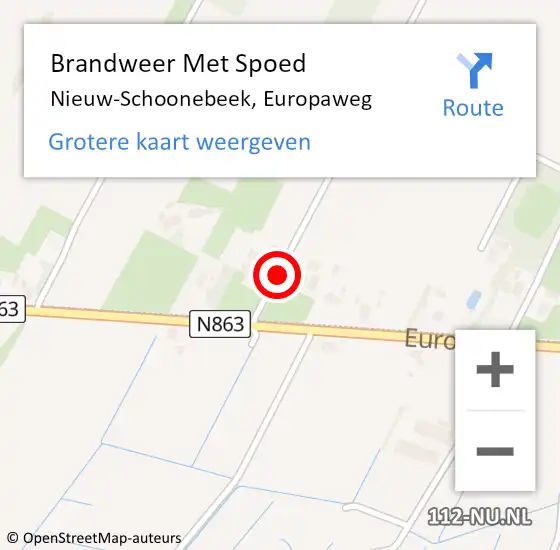 Locatie op kaart van de 112 melding: Brandweer Met Spoed Naar Nieuw-Schoonebeek, Europaweg op 9 november 2021 19:39