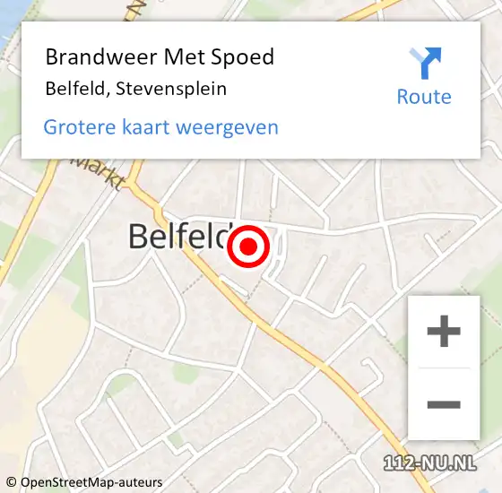 Locatie op kaart van de 112 melding: Brandweer Met Spoed Naar Belfeld, Stevensplein op 9 november 2021 19:43