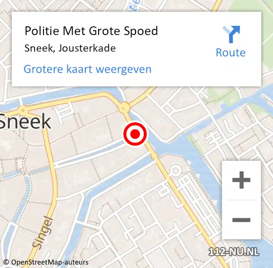 Locatie op kaart van de 112 melding: Politie Met Grote Spoed Naar Sneek, Jousterkade op 9 november 2021 20:19