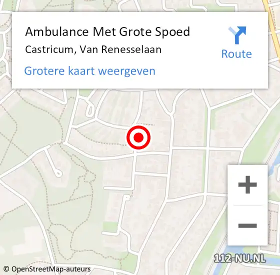 Locatie op kaart van de 112 melding: Ambulance Met Grote Spoed Naar Castricum, Van Renesselaan op 9 november 2021 20:52