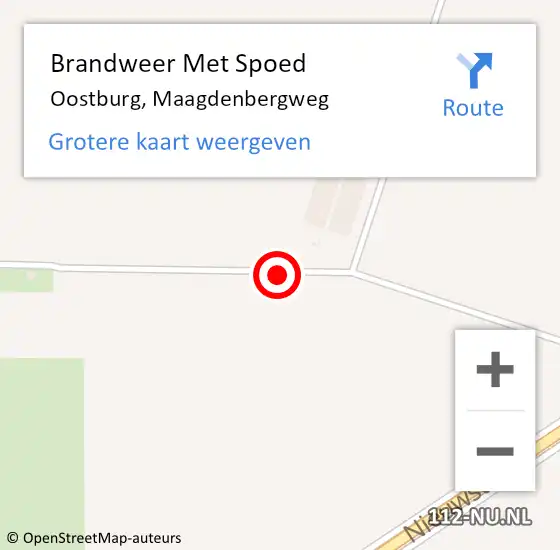 Locatie op kaart van de 112 melding: Brandweer Met Spoed Naar Oostburg, Maagdenbergweg op 9 november 2021 22:31