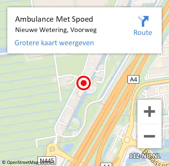 Locatie op kaart van de 112 melding: Ambulance Met Spoed Naar Nieuwe Wetering, Voorweg op 28 juni 2014 19:23