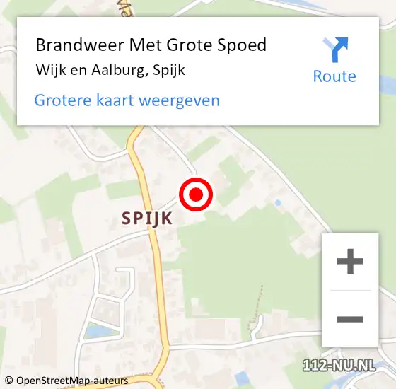 Locatie op kaart van de 112 melding: Brandweer Met Grote Spoed Naar Wijk en Aalburg, Spijk op 28 juni 2014 19:28