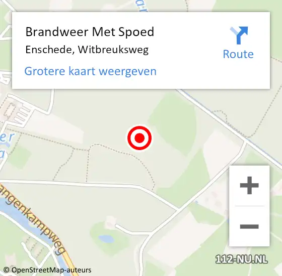 Locatie op kaart van de 112 melding: Brandweer Met Spoed Naar Enschede, Witbreuksweg op 9 november 2021 23:51