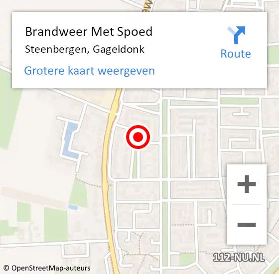 Locatie op kaart van de 112 melding: Brandweer Met Spoed Naar Steenbergen, Gageldonk op 10 november 2021 02:20