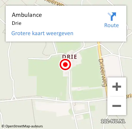 Locatie op kaart van de 112 melding: Ambulance Drie op 28 juni 2014 19:39