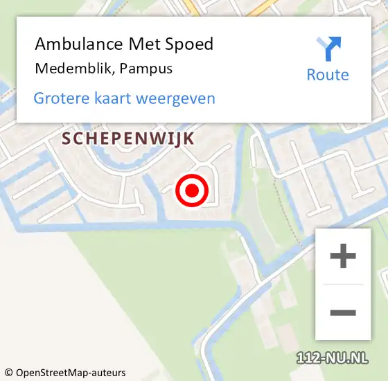 Locatie op kaart van de 112 melding: Ambulance Met Spoed Naar Medemblik, Pampus op 10 november 2021 05:06