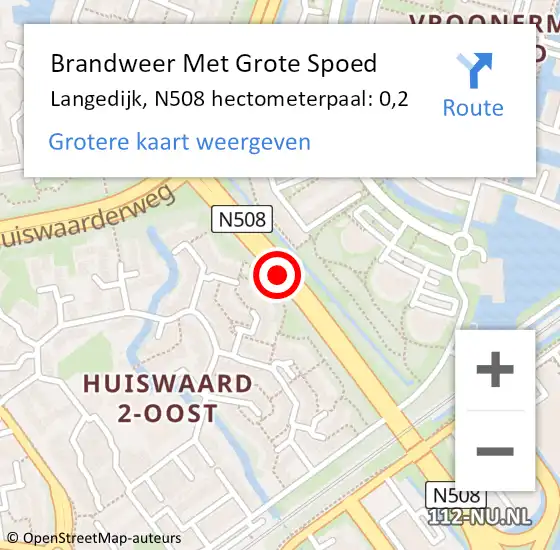 Locatie op kaart van de 112 melding: Brandweer Met Grote Spoed Naar Langedijk, N508 hectometerpaal: 0,2 op 10 november 2021 06:47