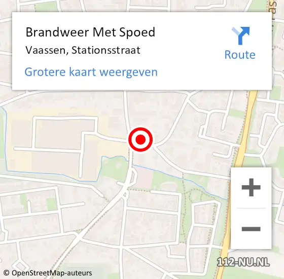 Locatie op kaart van de 112 melding: Brandweer Met Spoed Naar Vaassen, Stationsstraat op 10 november 2021 08:28