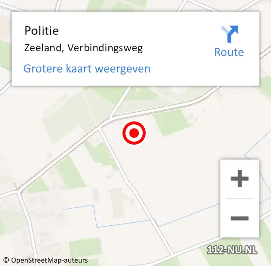 Locatie op kaart van de 112 melding: Politie Zeeland, Verbindingsweg op 10 november 2021 08:35