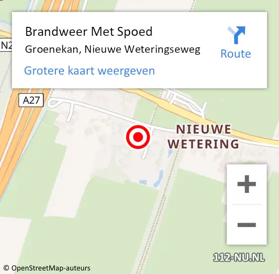 Locatie op kaart van de 112 melding: Brandweer Met Spoed Naar Groenekan, Nieuwe Weteringseweg op 10 november 2021 09:30