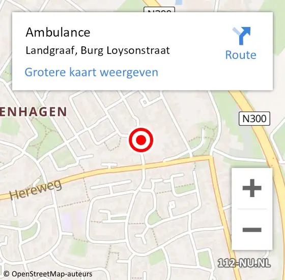 Locatie op kaart van de 112 melding: Ambulance Landgraaf, Burg Loysonstraat op 28 juni 2014 20:06