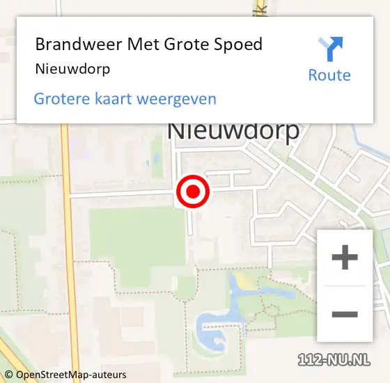 Locatie op kaart van de 112 melding: Brandweer Met Grote Spoed Naar Nieuwdorp op 10 november 2021 10:37