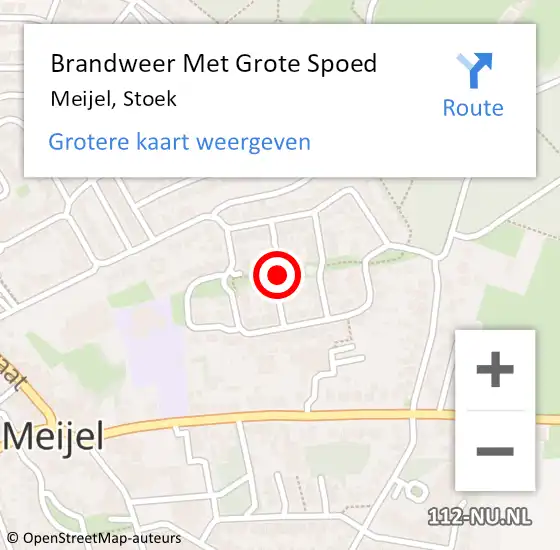 Locatie op kaart van de 112 melding: Brandweer Met Grote Spoed Naar Meijel, Stoek op 10 november 2021 10:46