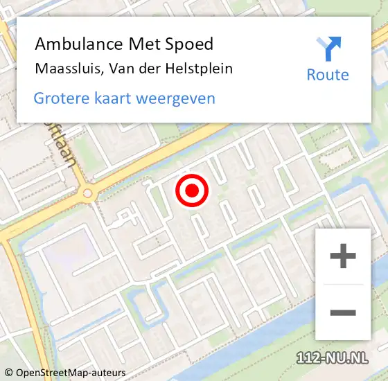 Locatie op kaart van de 112 melding: Ambulance Met Spoed Naar Maassluis, Van der Helstplein op 10 november 2021 10:54