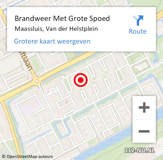 Locatie op kaart van de 112 melding: Brandweer Met Grote Spoed Naar Maassluis, Van der Helstplein op 10 november 2021 11:11