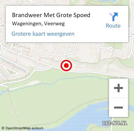 Locatie op kaart van de 112 melding: Brandweer Met Grote Spoed Naar Wageningen, Veerweg op 10 november 2021 11:21