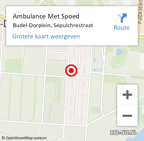 Locatie op kaart van de 112 melding: Ambulance Met Spoed Naar Budel-Dorplein, Sepulchrestraat op 10 november 2021 11:23