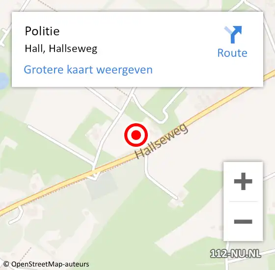Locatie op kaart van de 112 melding: Politie Hall, Hallseweg op 10 november 2021 11:36