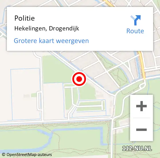 Locatie op kaart van de 112 melding: Politie Hekelingen, Drogendijk op 10 november 2021 11:57