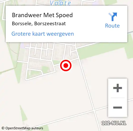 Locatie op kaart van de 112 melding: Brandweer Met Spoed Naar Borssele, Borszeestraat op 10 november 2021 12:00