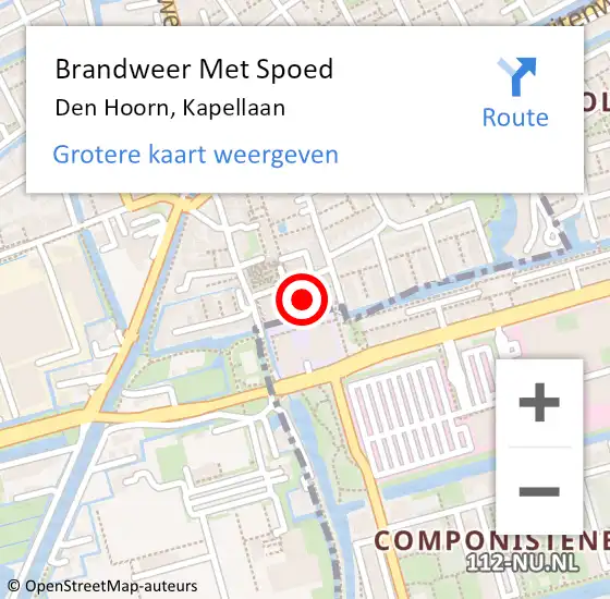 Locatie op kaart van de 112 melding: Brandweer Met Spoed Naar Den Hoorn, Kapellaan op 10 november 2021 12:39