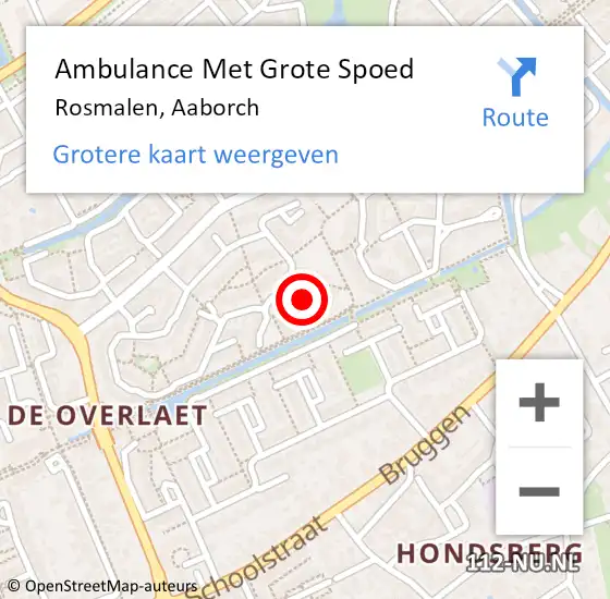 Locatie op kaart van de 112 melding: Ambulance Met Grote Spoed Naar Rosmalen, Aaborch op 28 juni 2014 20:30