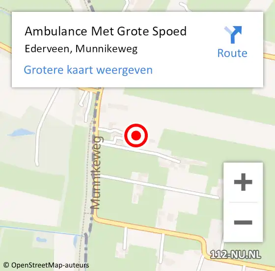 Locatie op kaart van de 112 melding: Ambulance Met Grote Spoed Naar Ederveen, Munnikeweg op 10 november 2021 14:18