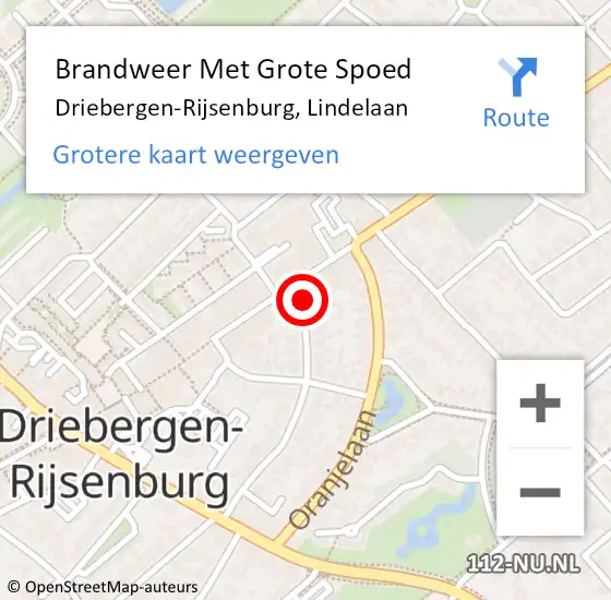 Locatie op kaart van de 112 melding: Brandweer Met Grote Spoed Naar Driebergen-Rijsenburg, Lindelaan op 10 november 2021 14:53