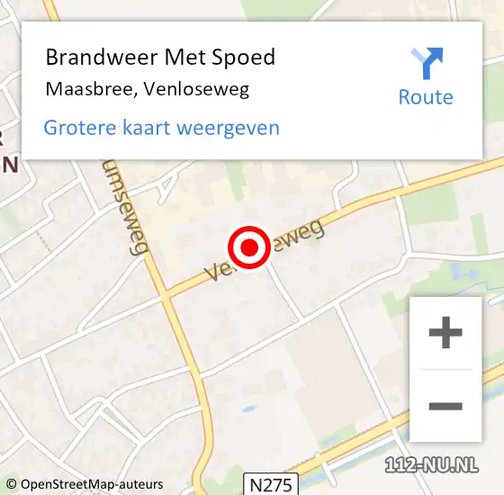 Locatie op kaart van de 112 melding: Brandweer Met Spoed Naar Maasbree, Venloseweg op 10 november 2021 15:04