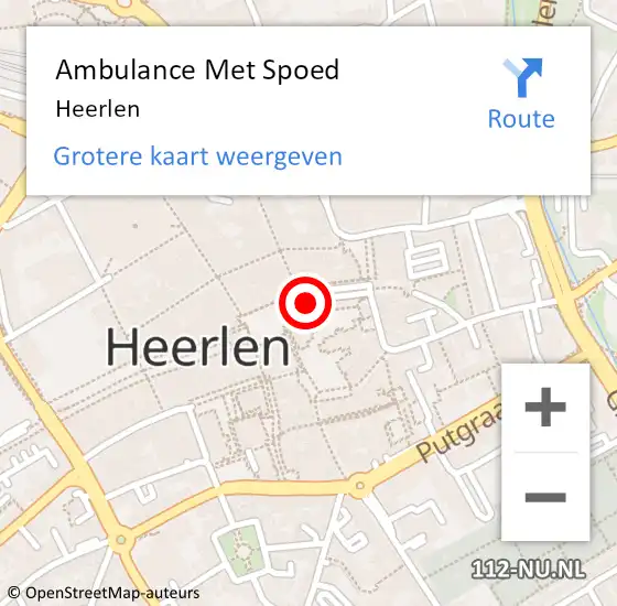 Locatie op kaart van de 112 melding: Ambulance Met Spoed Naar Heerlen op 10 november 2021 15:51