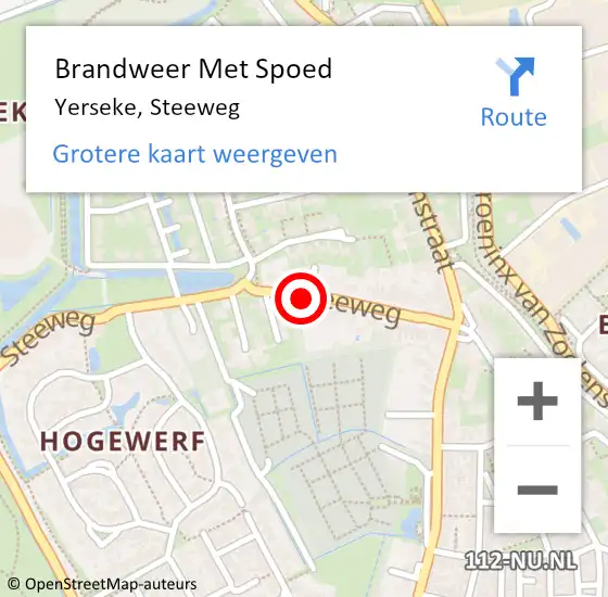 Locatie op kaart van de 112 melding: Brandweer Met Spoed Naar Yerseke, Steeweg op 10 november 2021 16:33