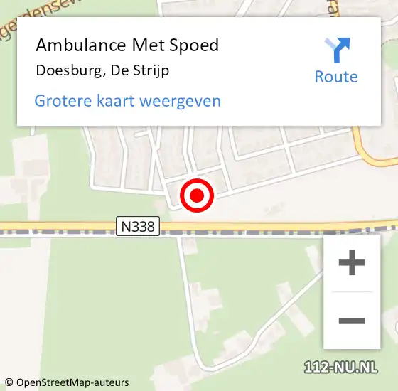 Locatie op kaart van de 112 melding: Ambulance Met Spoed Naar Doesburg, De Strijp op 10 november 2021 16:41