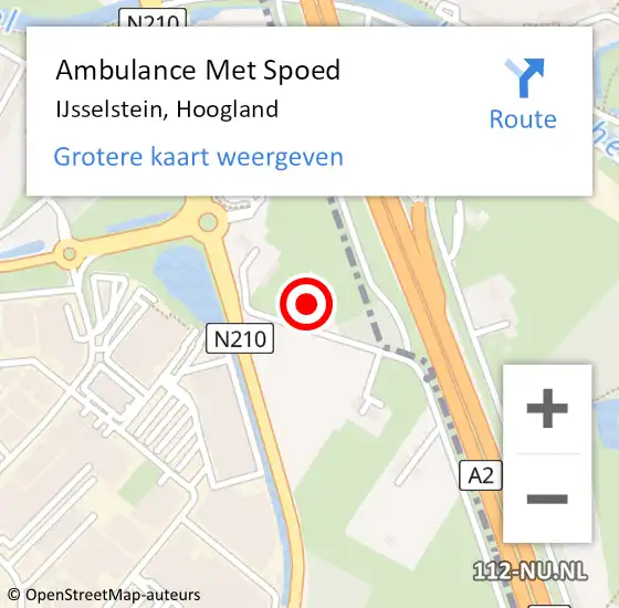 Locatie op kaart van de 112 melding: Ambulance Met Spoed Naar IJsselstein, Hoogland op 28 juni 2014 21:07