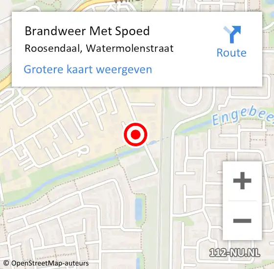 Locatie op kaart van de 112 melding: Brandweer Met Spoed Naar Roosendaal, Watermolenstraat op 10 november 2021 17:28