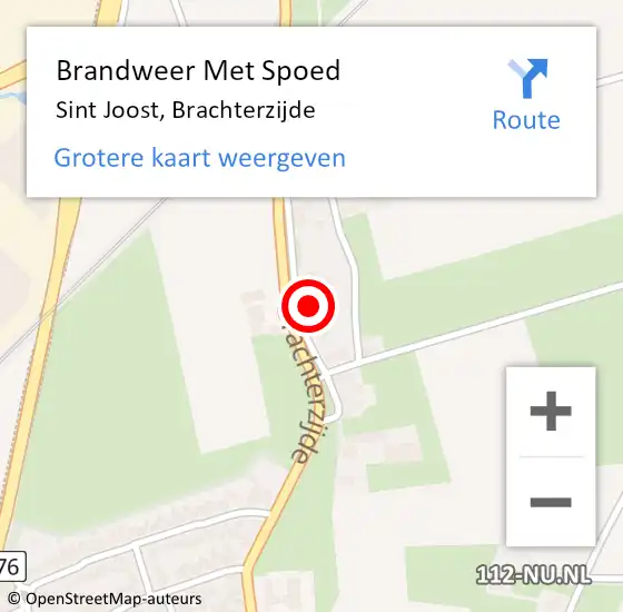 Locatie op kaart van de 112 melding: Brandweer Met Spoed Naar Sint Joost, Brachterzijde op 10 november 2021 18:12