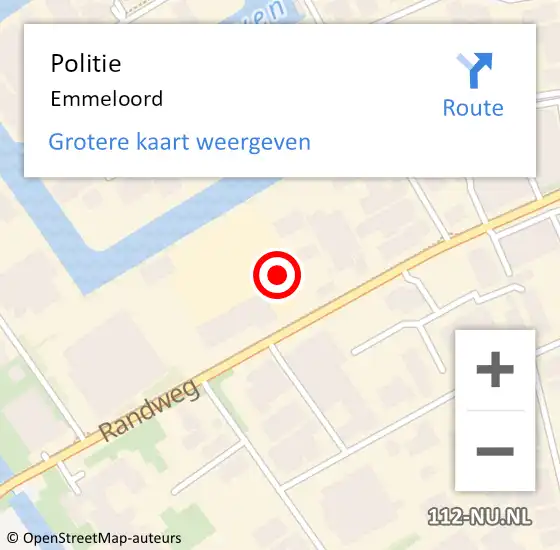 Locatie op kaart van de 112 melding: Politie Emmeloord op 10 november 2021 18:27