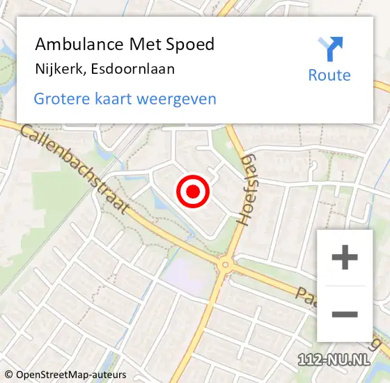 Locatie op kaart van de 112 melding: Ambulance Met Spoed Naar Nijkerk, Esdoornlaan op 10 november 2021 18:51