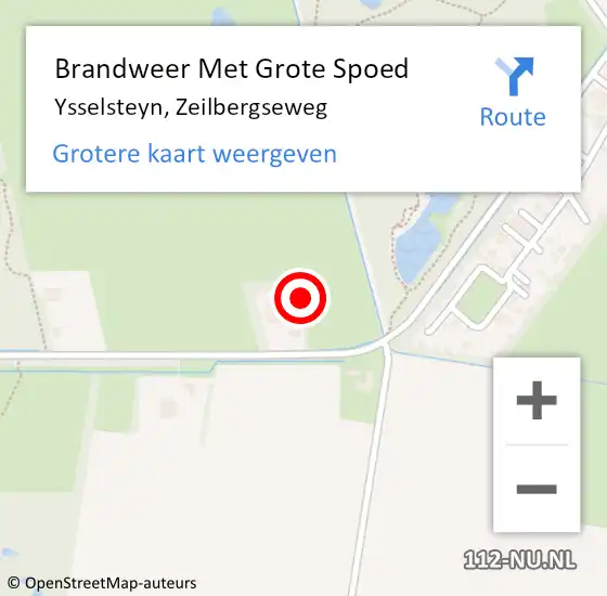 Locatie op kaart van de 112 melding: Brandweer Met Grote Spoed Naar Ysselsteyn, Zeilbergseweg op 10 november 2021 19:05