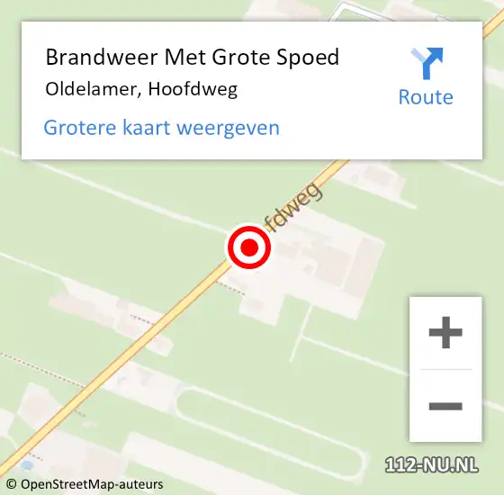 Locatie op kaart van de 112 melding: Brandweer Met Grote Spoed Naar Oldelamer, Hoofdweg op 10 november 2021 19:29