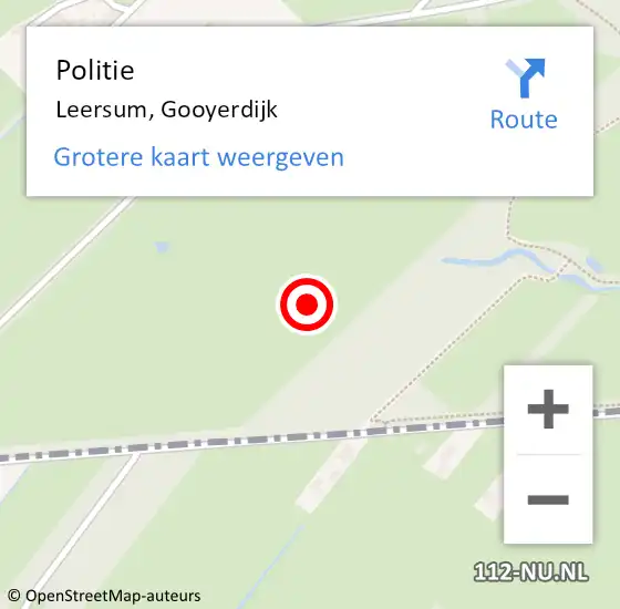 Locatie op kaart van de 112 melding: Politie Leersum, Gooyerdijk op 10 november 2021 20:02