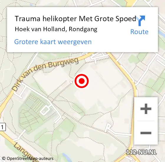 Locatie op kaart van de 112 melding: Trauma helikopter Met Grote Spoed Naar Hoek van Holland, Rondgang op 10 november 2021 20:08