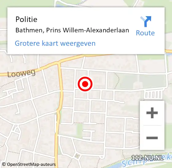 Locatie op kaart van de 112 melding: Politie Bathmen, Prins Willem-Alexanderlaan op 10 november 2021 20:26