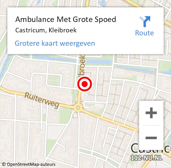 Locatie op kaart van de 112 melding: Ambulance Met Grote Spoed Naar Castricum, Kleibroek op 10 november 2021 20:50