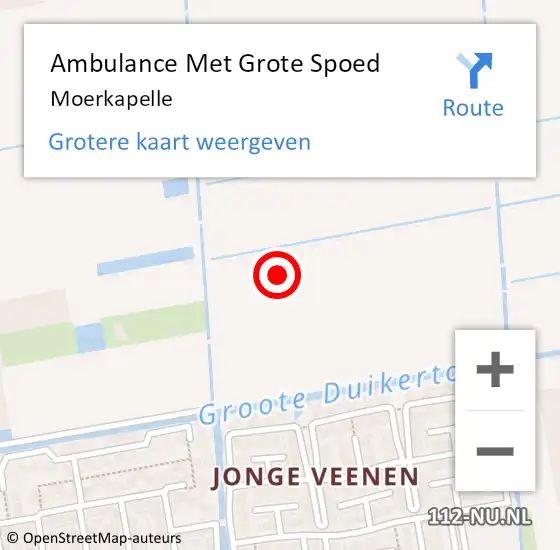 Locatie op kaart van de 112 melding: Ambulance Met Grote Spoed Naar Moerkapelle op 10 november 2021 22:24