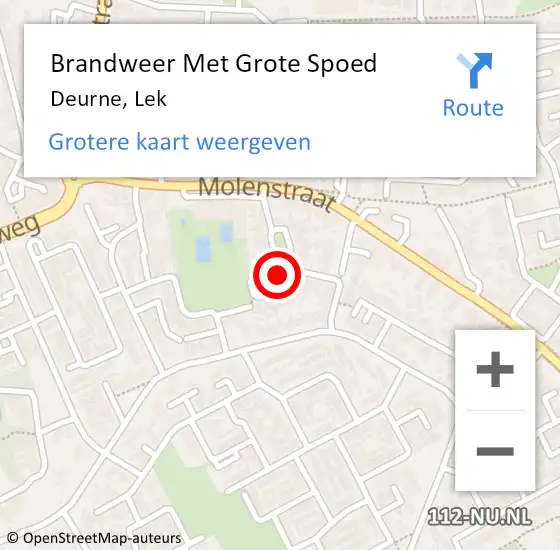 Locatie op kaart van de 112 melding: Brandweer Met Grote Spoed Naar Deurne, Lek op 10 november 2021 22:25