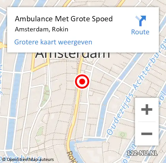 Locatie op kaart van de 112 melding: Ambulance Met Grote Spoed Naar Amsterdam, Rokin op 10 november 2021 22:57